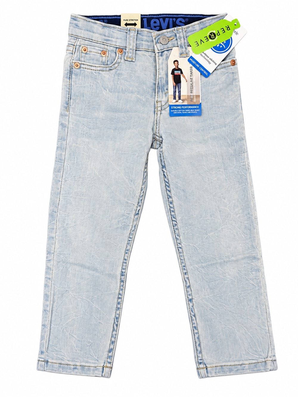 Levi’s 502 Regular Taper Jeans Boys 4T Light Wash Flex Stretch NWT